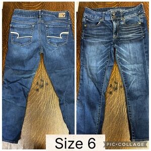 American Eagle Outfitters Dark Blue Ankle Jeans